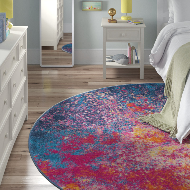 17 Stories Liiam Abstract Pink/Yellow Area Rug & Reviews Wayfair